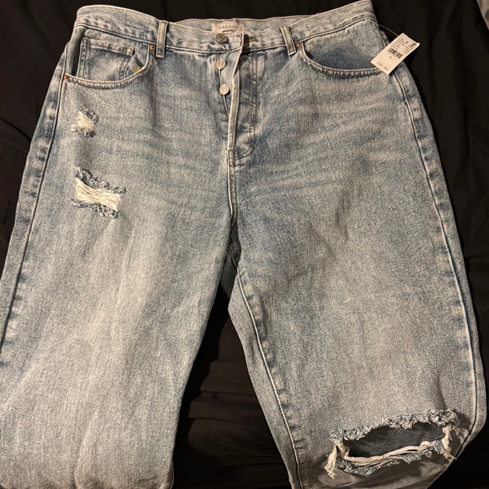 PacSun Light Blue Distressed Straight Leg Jeans